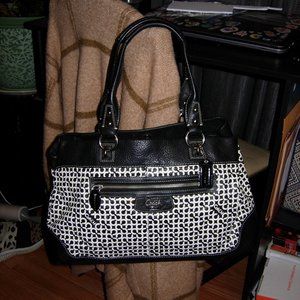 Coach Black Op Art Penelope Handbag Shoulder Bag.